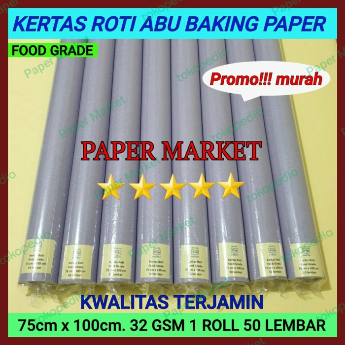 Jual Kertas Roti 75x100 / Baking Paper Abu - 1roll (50 lembar) | Shopee ...