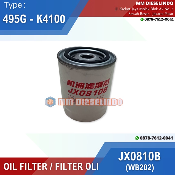 Jual Jx0810B - Oil Filter Type 495G K4100 N4100 - Filter Oli - 20Mm ...