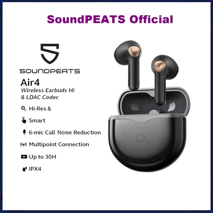SoundPEATS Air4 Lite Auricolari Bluetooth 5.3 – Hi-Res LDAC, Driver 13mm, 6 Microfoni, 30h, APP - 4