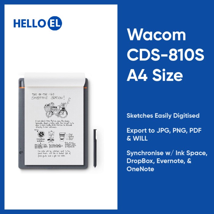 Jual Wacom Bamboo Slate Cds-810S A4 Size Digital Notepad | Shopee Indonesia