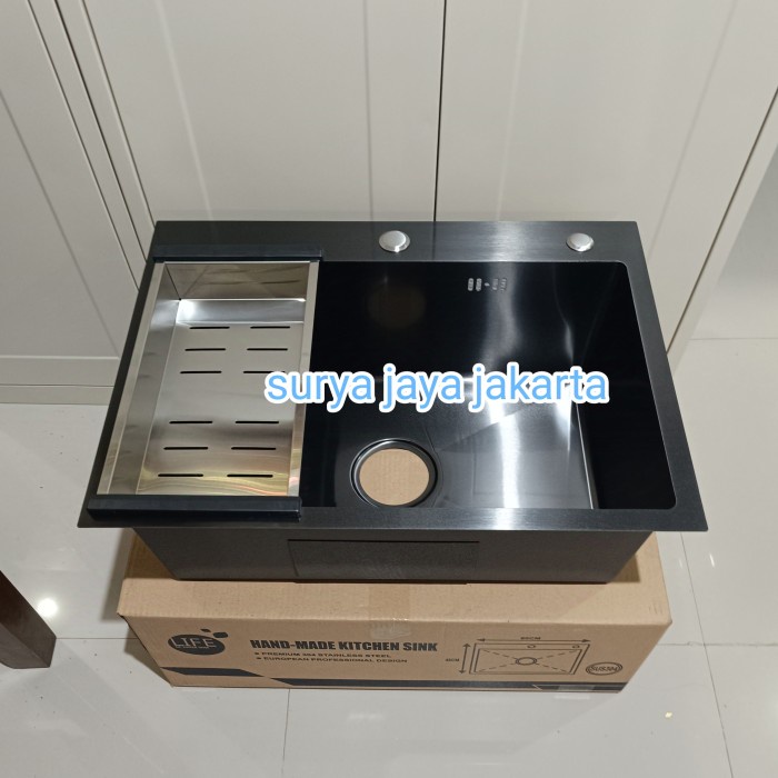 Jual Unik Kitchen Sink 50 X 40 Hitam Black ( Sink + Afur Dan Pipa ...