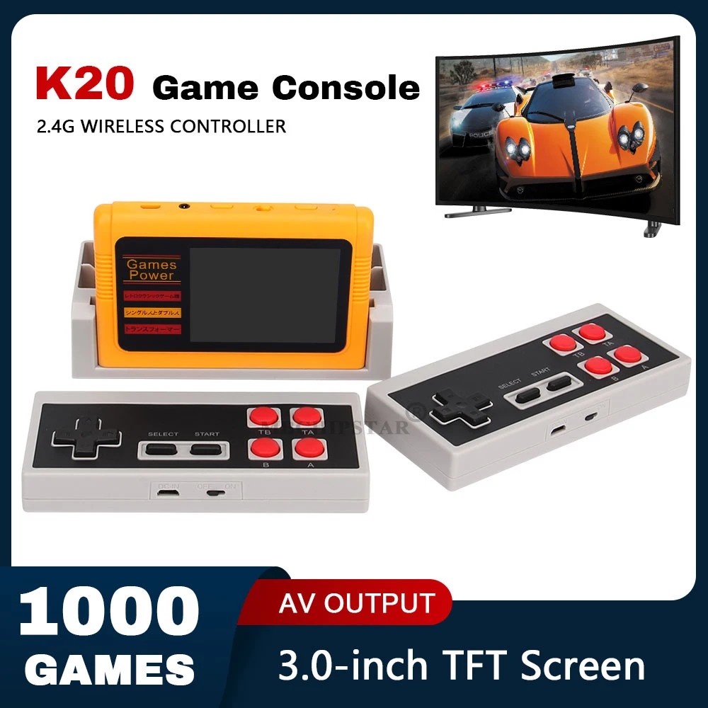 Jual K20 Classic 1000 IN 1 Video Game Console 8 Bit Portable Handheld ...