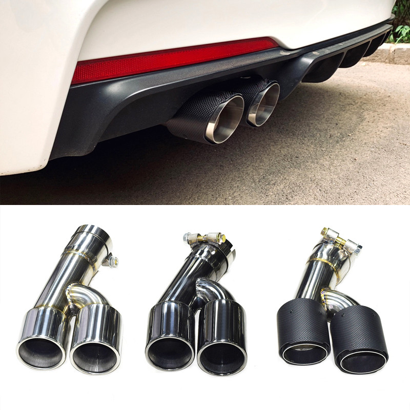 Jual NEW 1 PCS Dual Exhaust Tip For BMW F30 F31 320i 318i 2013-2016 3 ...