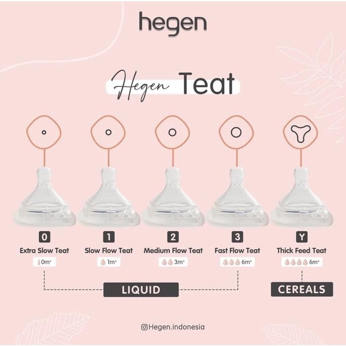 Jual Hegen Feeding Bottle Teats Extra Slow Flow / Slow Flow / Medium ...