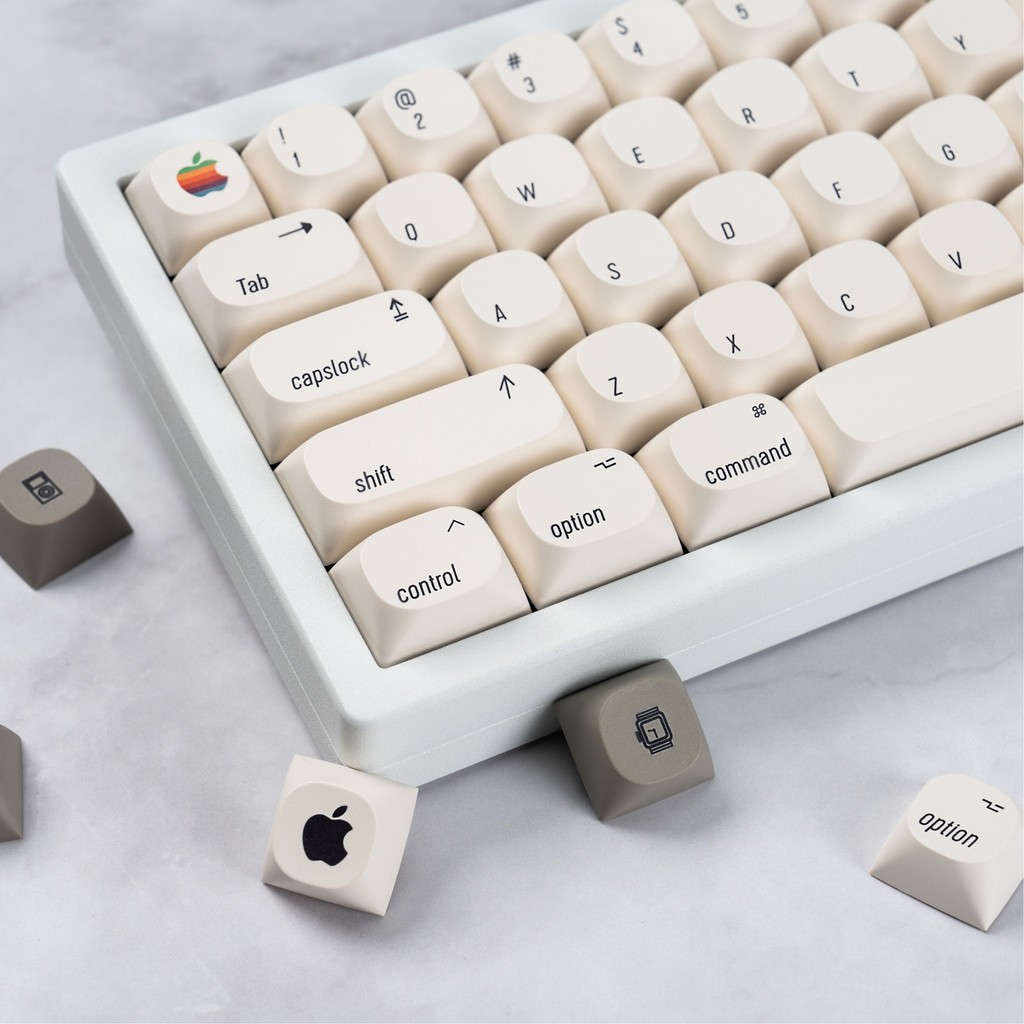Jual Mac Minimalist White Keycaps Set 126 Keys Pbt Dye-Sublimation Custom Keyboard Caps Ma ...