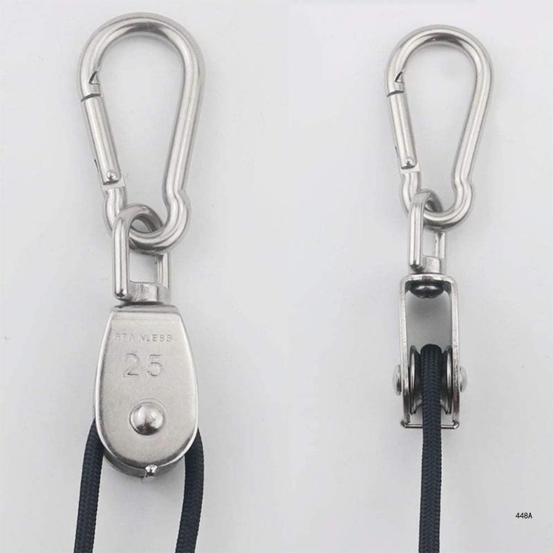 Jual 2Pcs Stainless Steel Heavy Duty Single Wheel Swivels Lifting Wire ...
