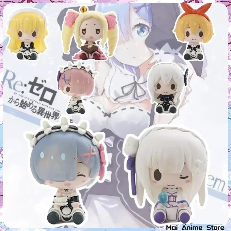 Jual Anime Re Zero Rem Figure Cute Mini Statue Kawaii Beatrice Ram ...