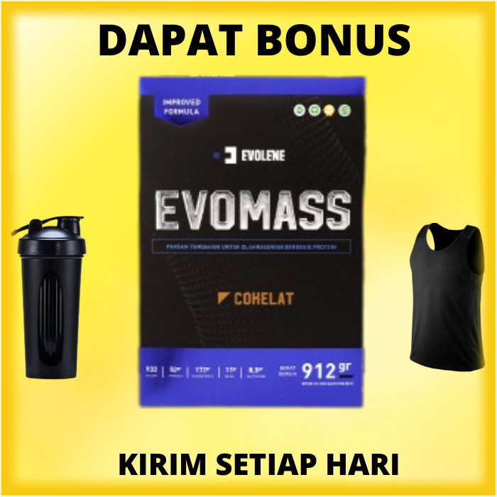 Jual EVO MASS 912GR BPOM HALAL SUSU PROTEIN GAINER 2LBS EVOMASS EVOLENE ...