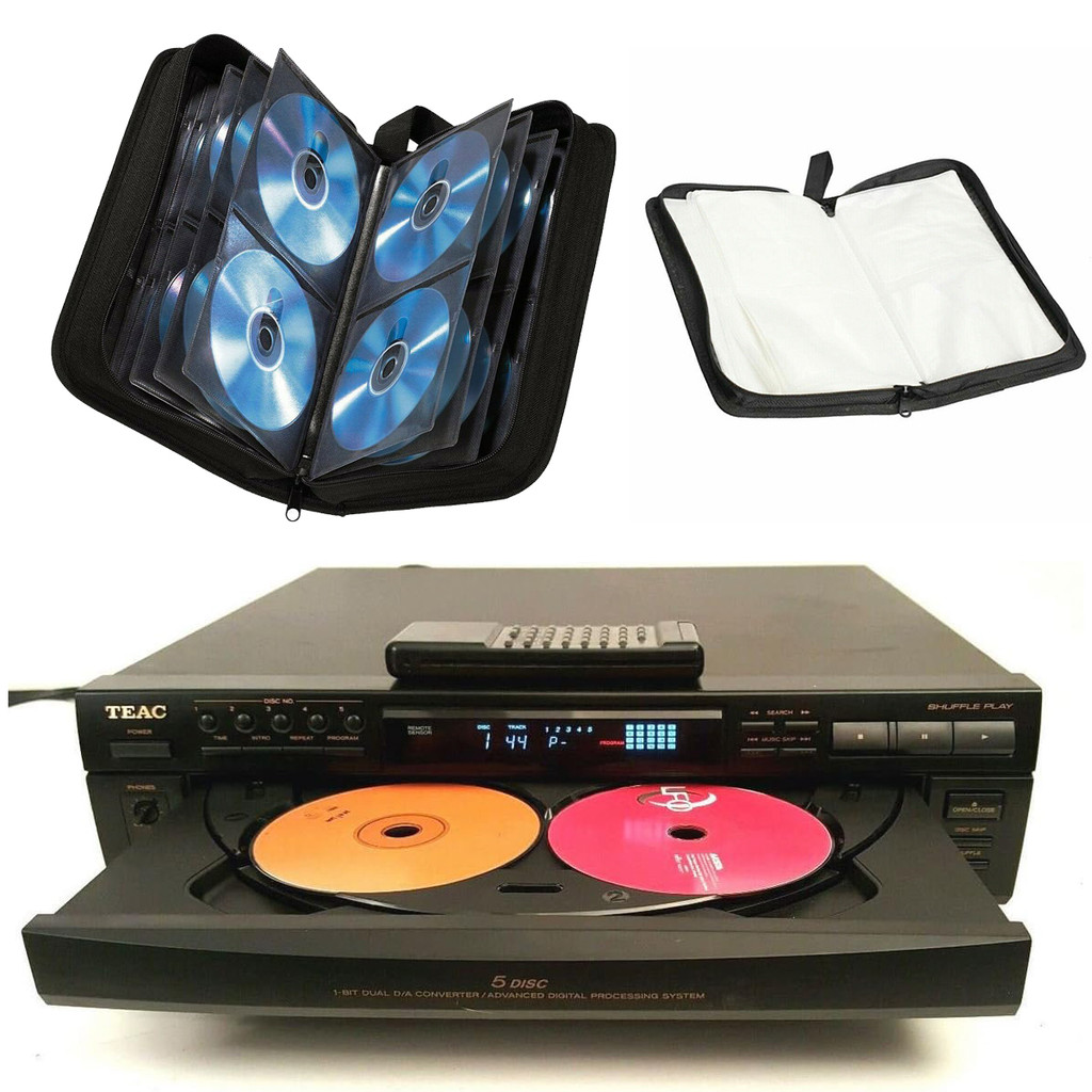 Jual 80 Pcs Portable Folder DVD CD Disc Package Holder Carry Bag PU ...