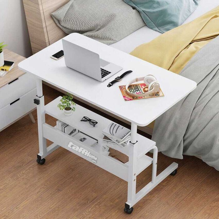 Jual Meja belajar kerja roda standing dorong meja laptop adjust ...