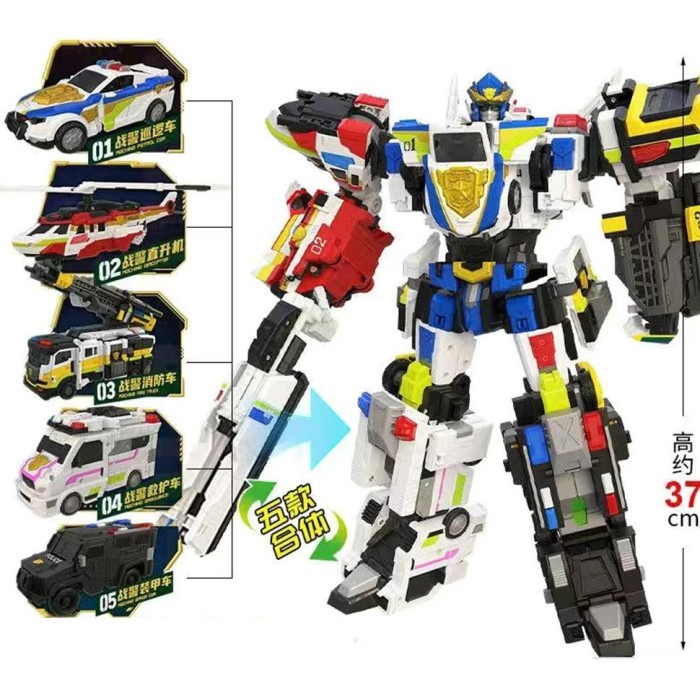 Jual 5 in 1 MiniForce 7 JUSTICE TITAN Transform Combined Robot Toys ...