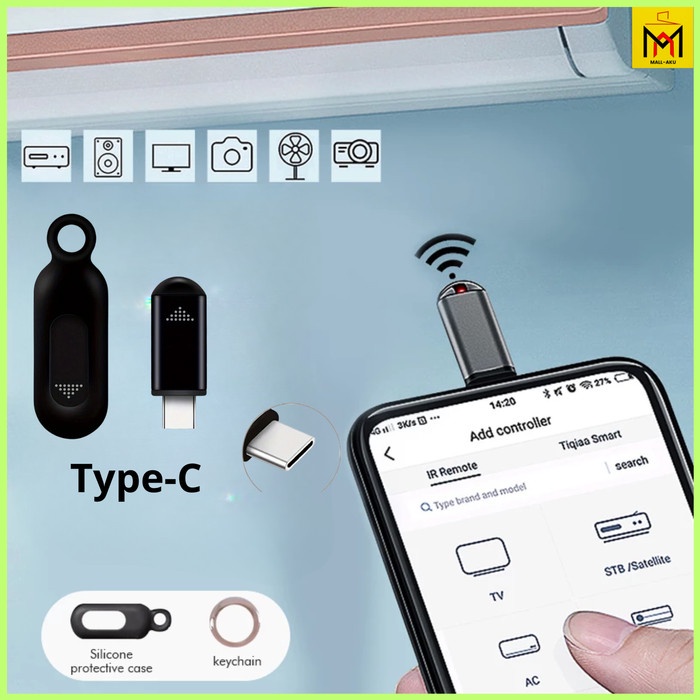Jual Remote Controller Adapter OTG Infrared Smartphone Type C for TV AC ...