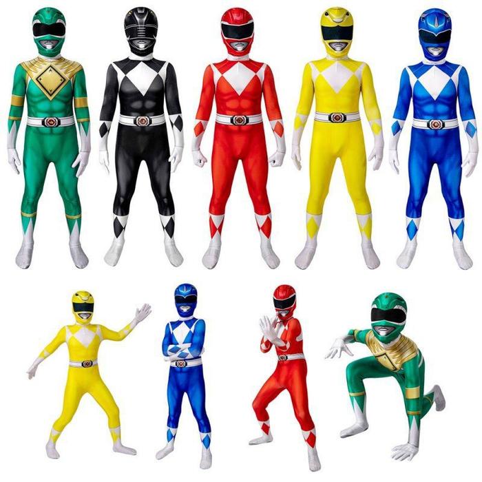 Jual Pria Dewasa Wanita Perkasa Morphin Power Rangers Cosplay Kostum ...