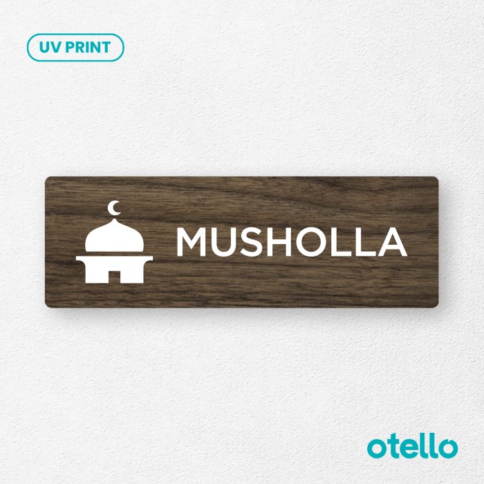 Jual Ready- Musholla Sign Board Kayu Print UV Papan Wooden Nama Ruangan ...