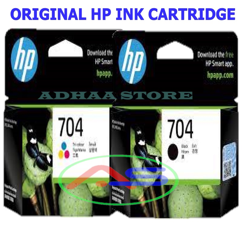Jual tinta Hp 704 black tri colour original printer DESKJET INK ...
