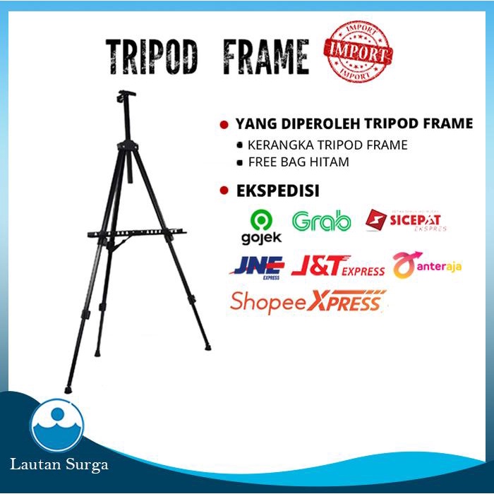 Jual pintar- Tripod Standing Frame Besi Hitam, Stand Bingkai Foto ...