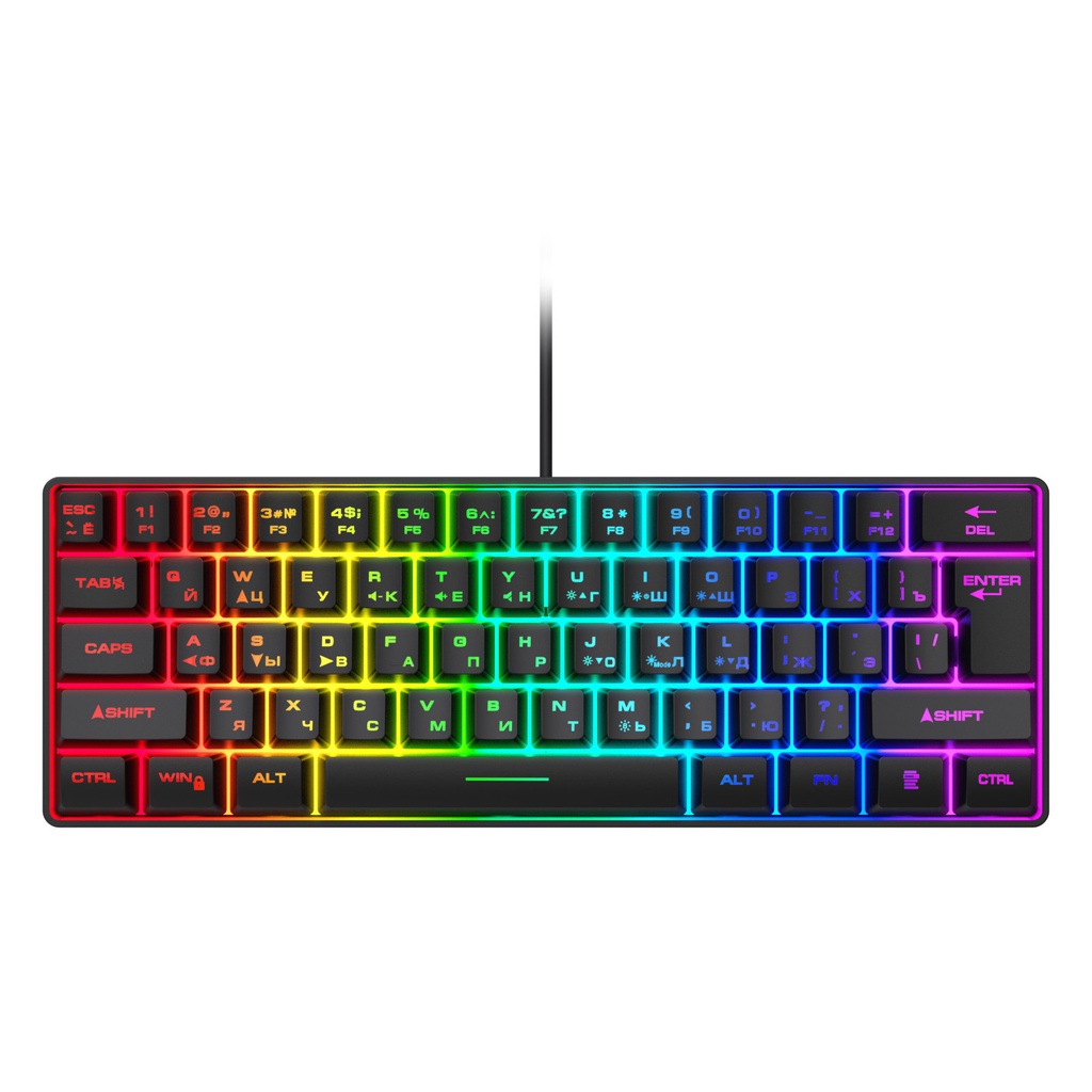 Jual Russian Keyboard English Rgb Lighting 61 Keys 60% Layout Gaming ...