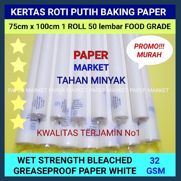 Jual MacamKita- Kertas Roti Putih / Baking Paper Putih 75 x 100cm - 1 ...