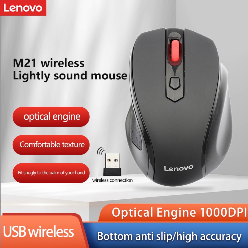 Mouse Wireless Lenovo M21 2.4G - Ottico Ergonomico Per PC, Win, Mac - 1000 DPI