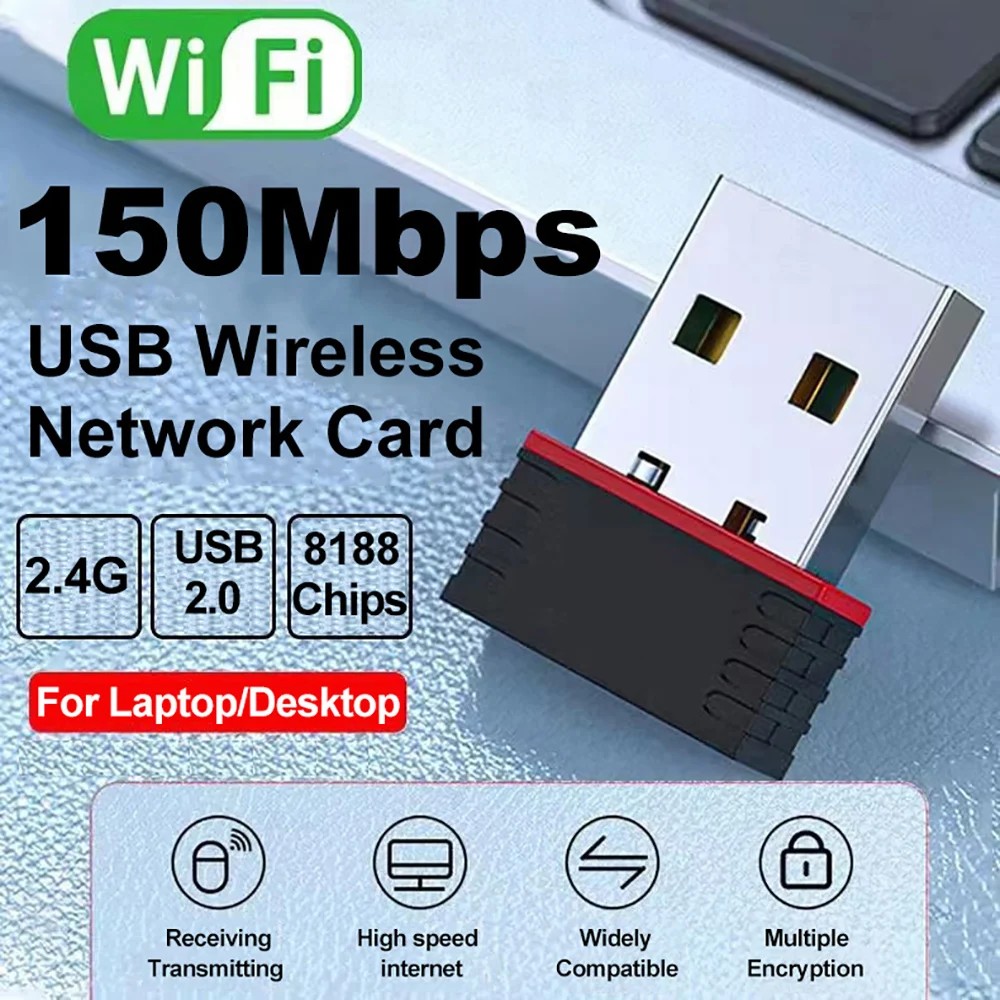 Jual 2.4G USB WiFi Adapter Signal Reception 150Mbps Mini Wireless Wi-Fi ...