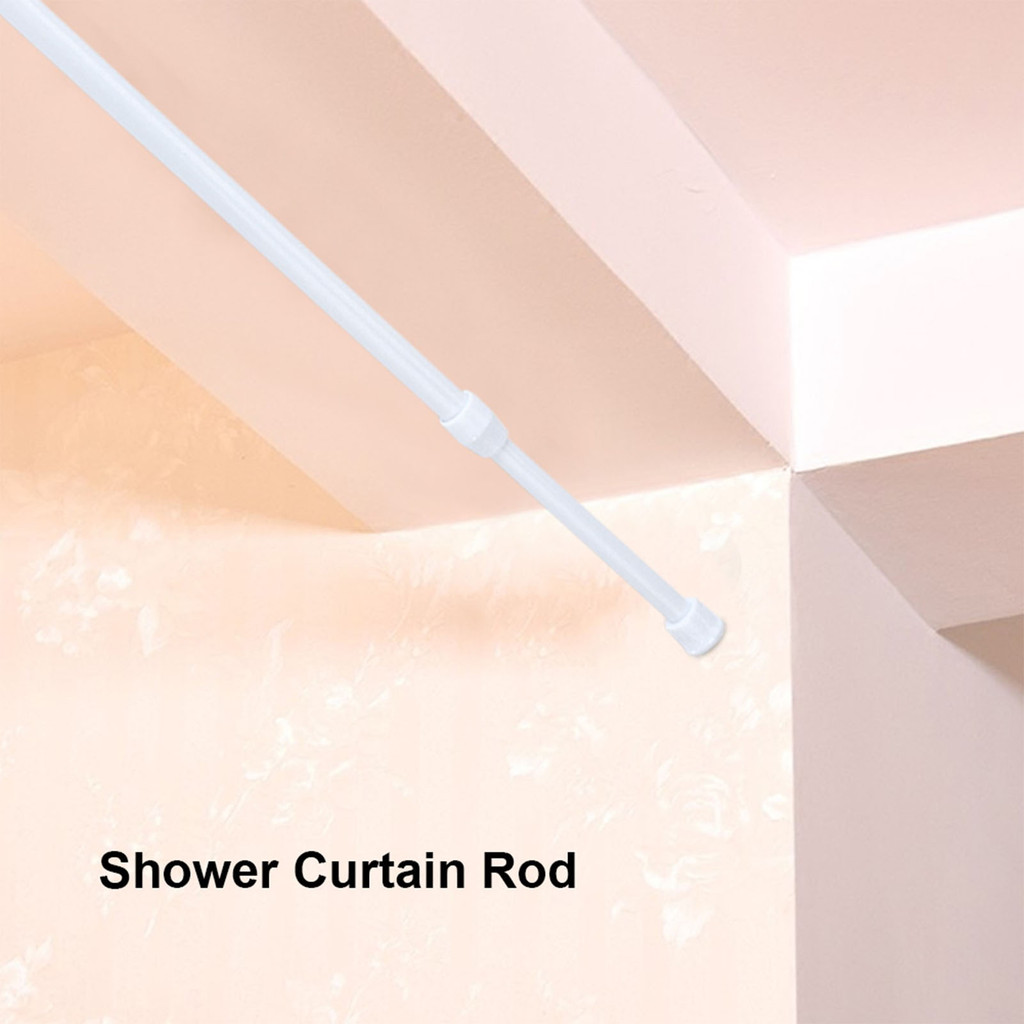 Jual Adjustable Spring Loaded Tension Rod Shower Extendable Curtain ...