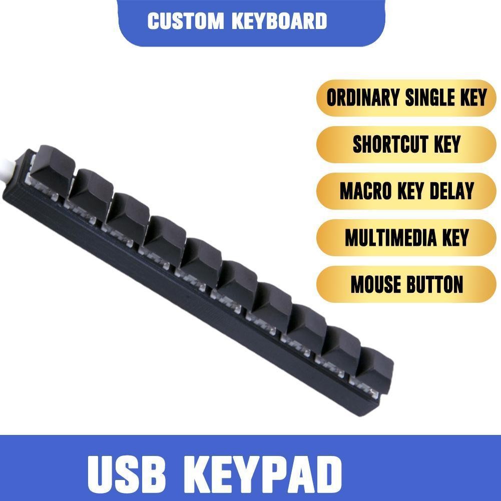 Jual Custom Mini Usb Wired 10 Keys Keyboard Diy Shortcut Keyboard Black ...