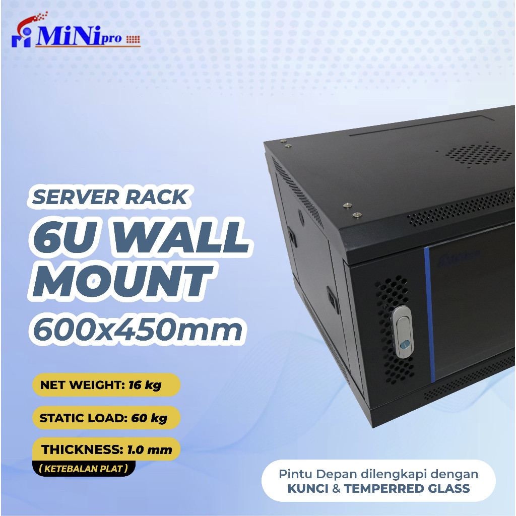 Jual Minipro Rack Server 6U 600x450mm Wall Mount Rack | Shopee Indonesia