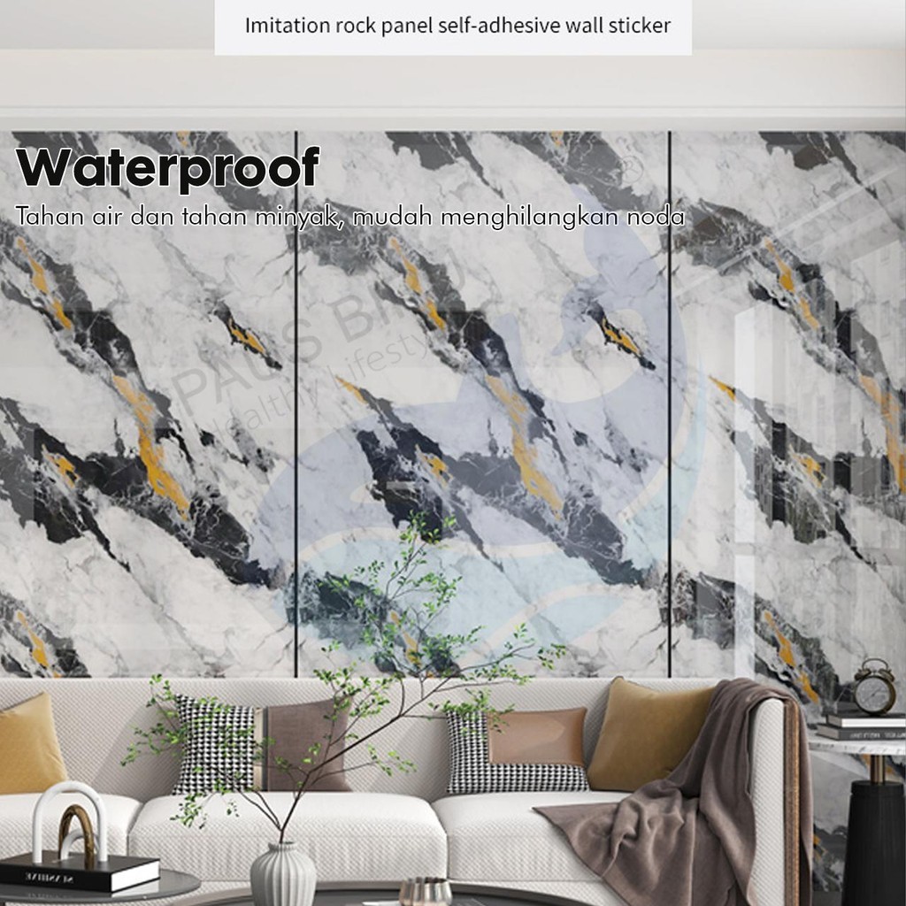 Jual Paus Biru - Wallpaper Dinding Motif Marble Roll 120 x 280cm ...