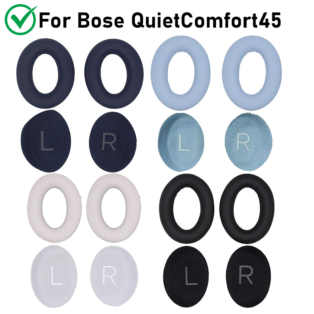Replacement Ear Pad Cushions For Bose QuietComfort QC45 Headphones - Pair, Black