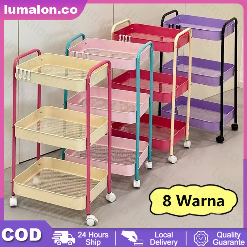 Jual Lumalon 8 Colors 3 Tingkat Warna Macaron Trolly Rak Penyimpanan ...