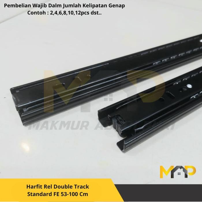 Jual PREMIUM Rel Laci Double Track Standard FE 53-100cm Black Harfit ...