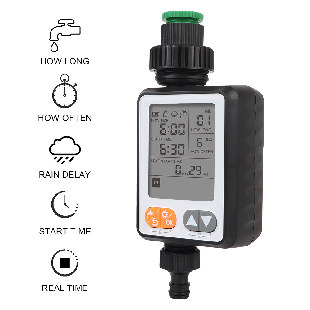 Jual Garden Watering Timer Rain Sensor Irrigation Controller Battery ...