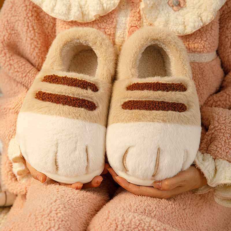 Jual Sepatu Rumah Kaki Kucing Lucu Hangat Tebal - Warna Pink, Coklat ...