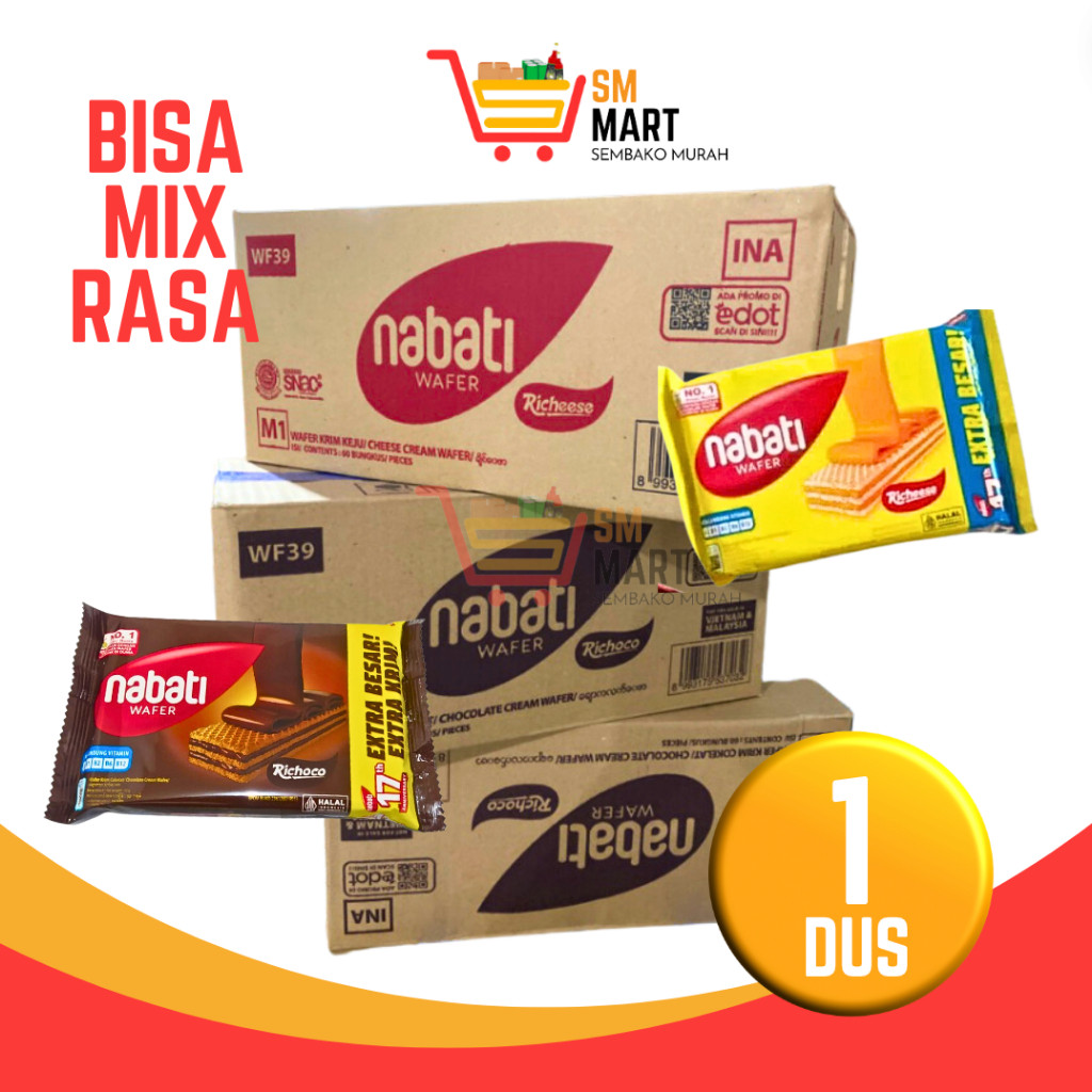 Jual [BISA MIX RASA] WAFER NABATI 1 DUS EXP NOV 2025 RICHEESE NABATI ...