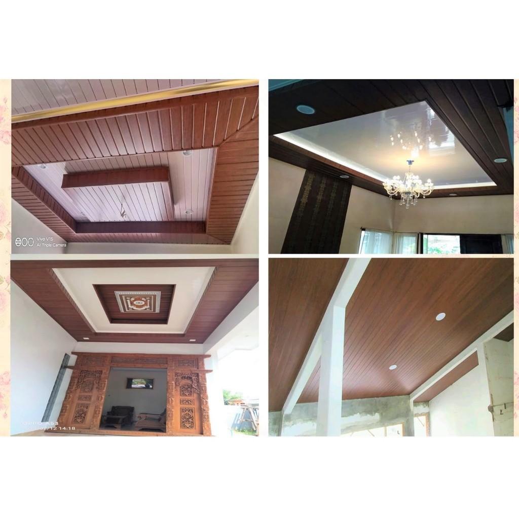 Jual Shunda plafon pvc serat kayu coklat tua doff PL 3077-1 | Shopee ...