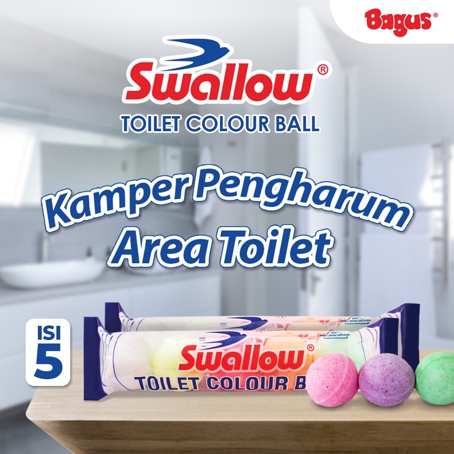 Jual KAMPER TOILET COLOUR BALL 5 PCS SWALLOW KAPUR BARUS KAMAR MANDI ...