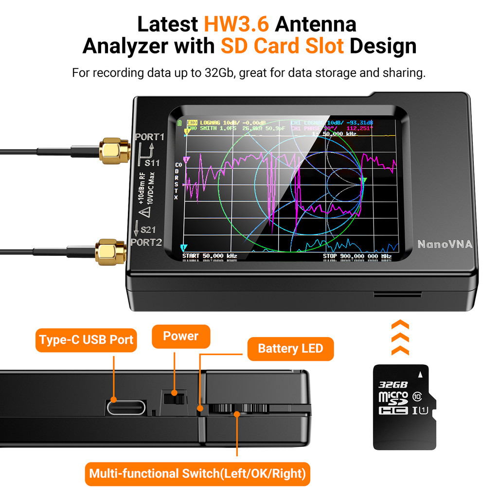 NanoVNA-H 2.8" 10 KHz - 1.5 GHz