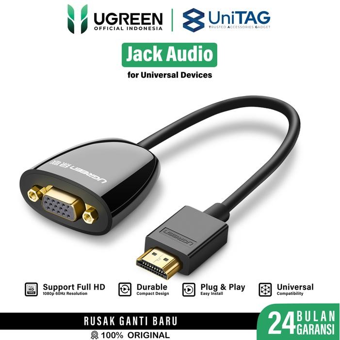 Jual UGREEN KABEL CONVERTER HDMI TO VGA 4K KOMPUTER PC LAPTOP TV ...