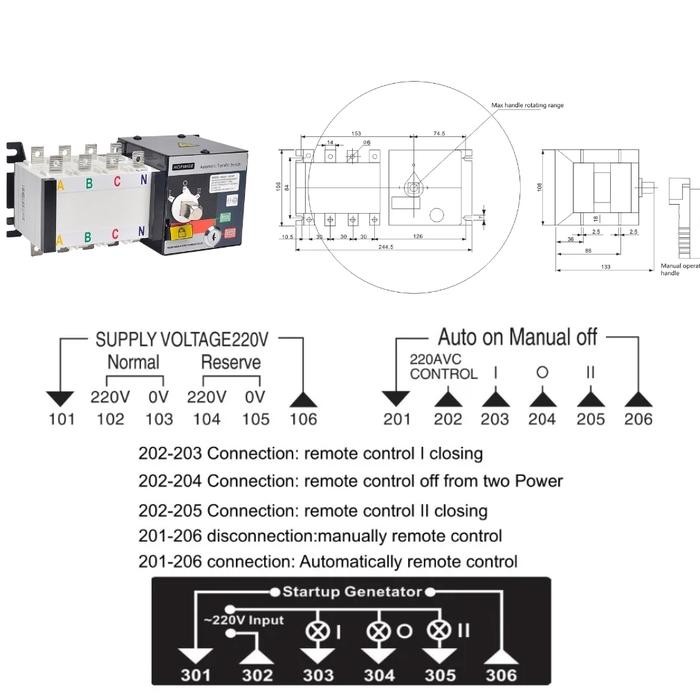 Jual ATS AUTOMATIC TRANSFER SWITCH 4P 100AMPR | Shopee Indonesia