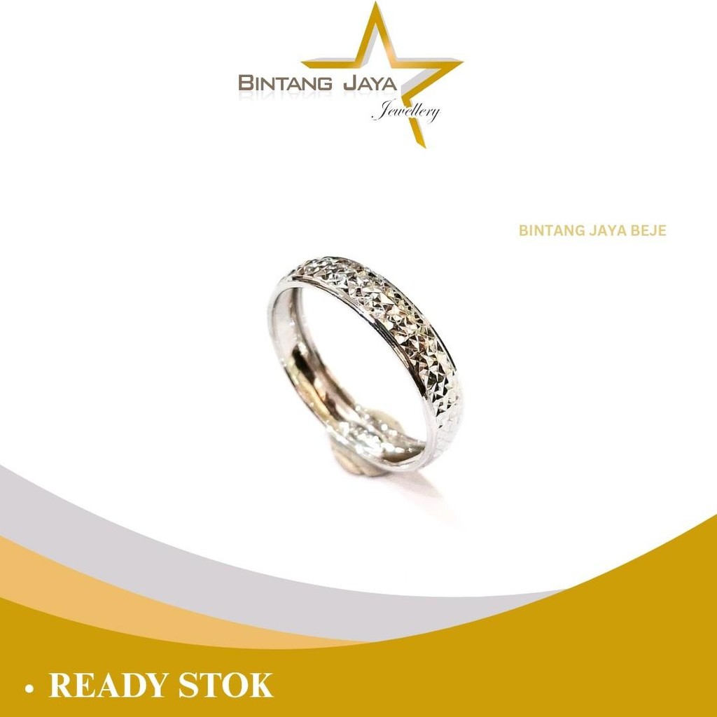 Jual Cincin Emas Asli Bangkok Ukir Ukuran Nomor 13.5 Whitegold Kadar