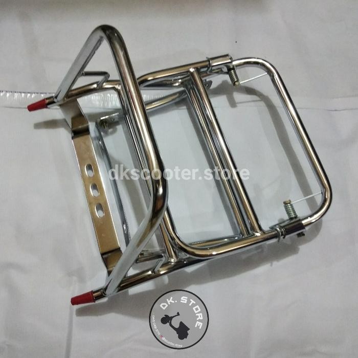 Jual Backrak Madrid Vespa Super Sprint Vbb Chrome | Shopee Indonesia