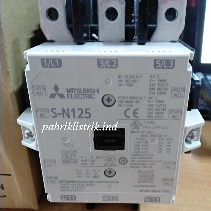 Jual MAGNETIC CONTACTOR S-N125 SN 125 SN125 COIL 220V MITSUBISHI ...