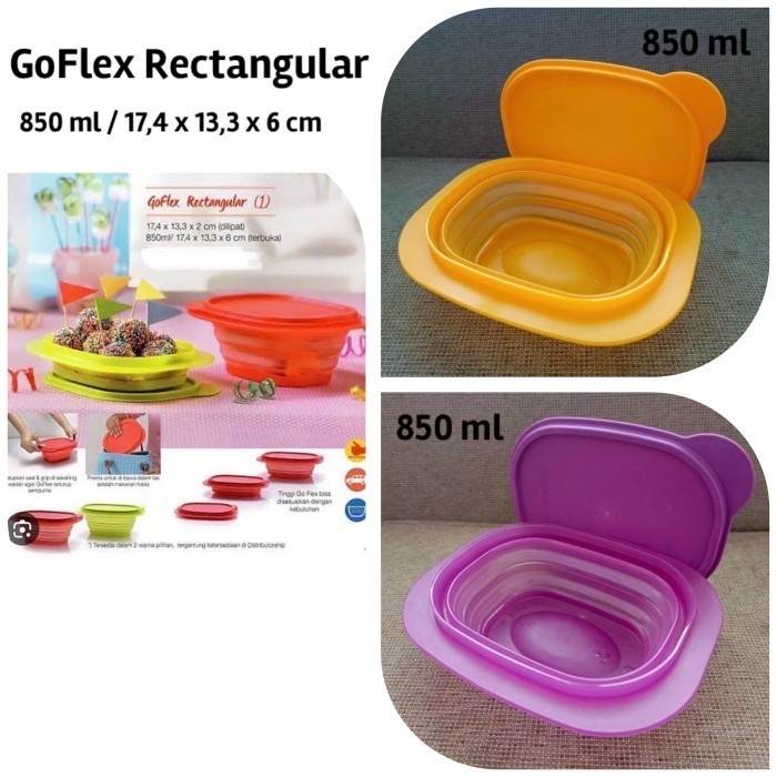 Jual Wadah Bekal Praktis / Piring Lipat Tupperware Goflex 700ml ...