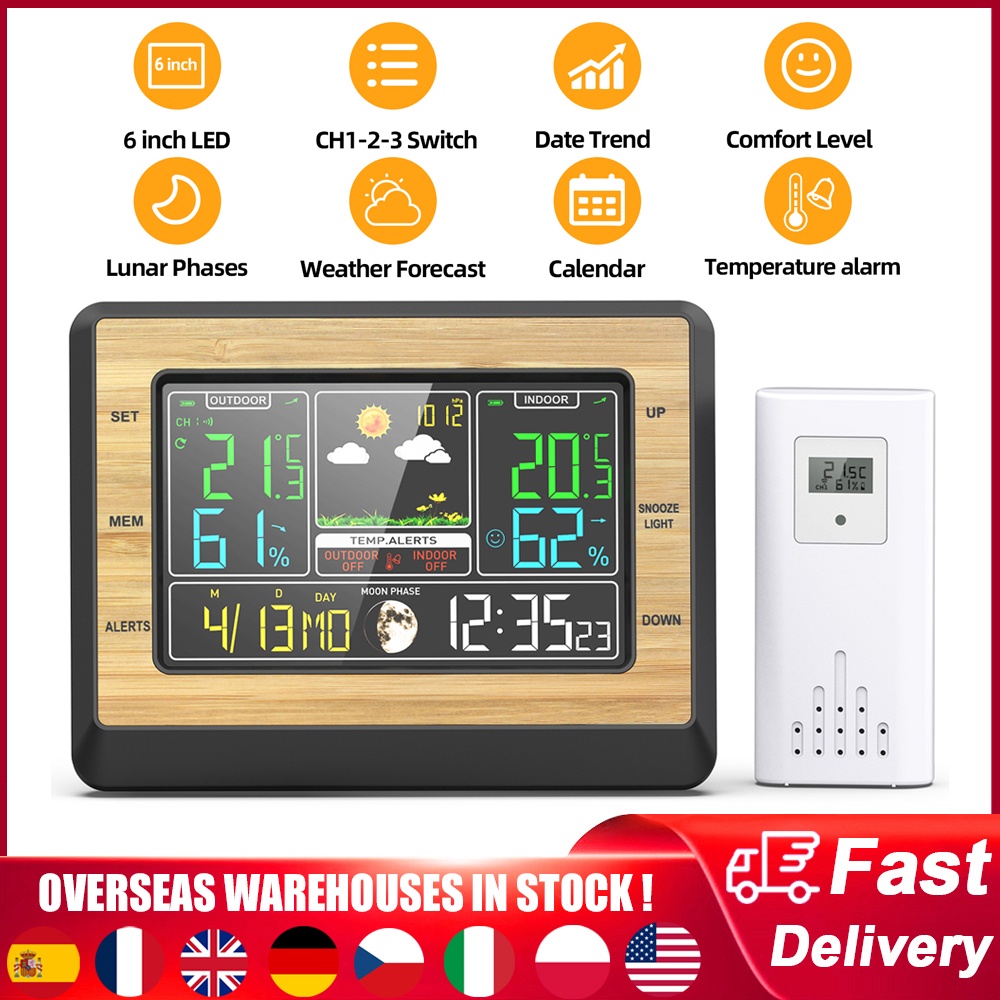 Jual Smart Weather Station Temperature Humidity Meter Air Pressure Moon ...