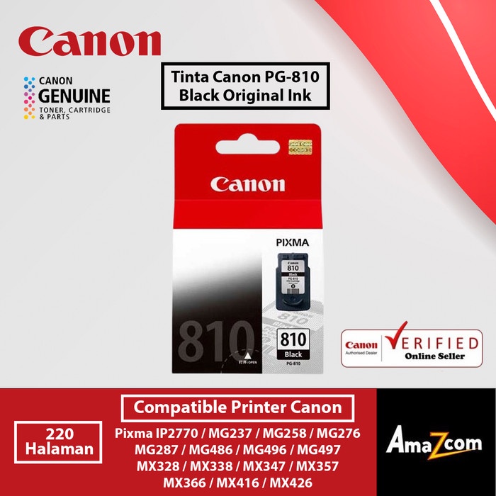 Jual Tinta Canon 810 Pg810 Black / Hitam Original Datascript Cartridge ...