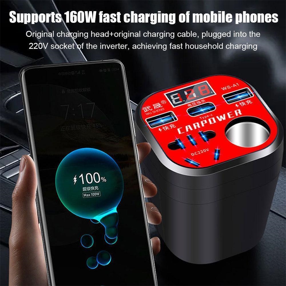 Jual IMPORT CAR MOUNTED CUP TYPE INVERTER CONVERTER QC CHARGER CAR ...