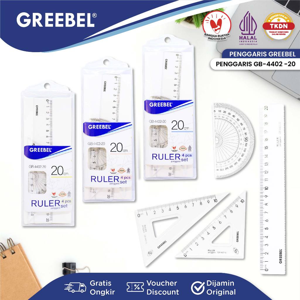 Jual GREEBEL PENGGARIS PLASTIK / ALAT UKUR / PENGGARIS SET 4IN1 ...