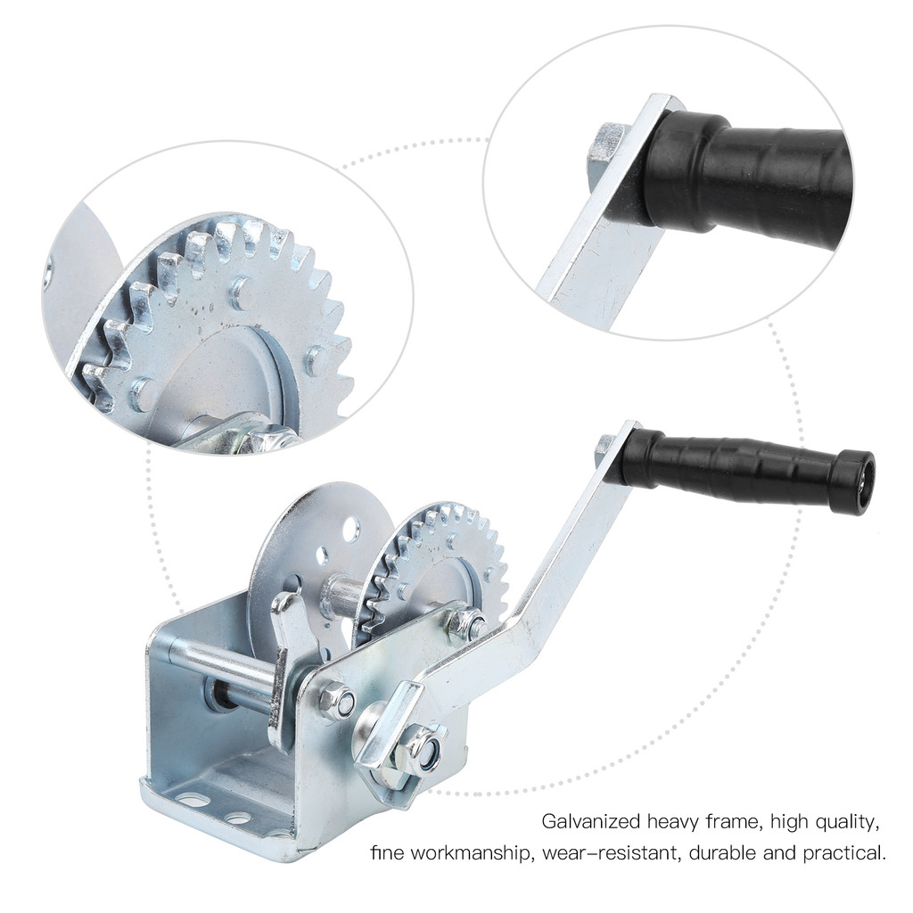 Jual 600LBS Metal Trailer Capstan Hand‑cranking Winch Empty Bracket ...