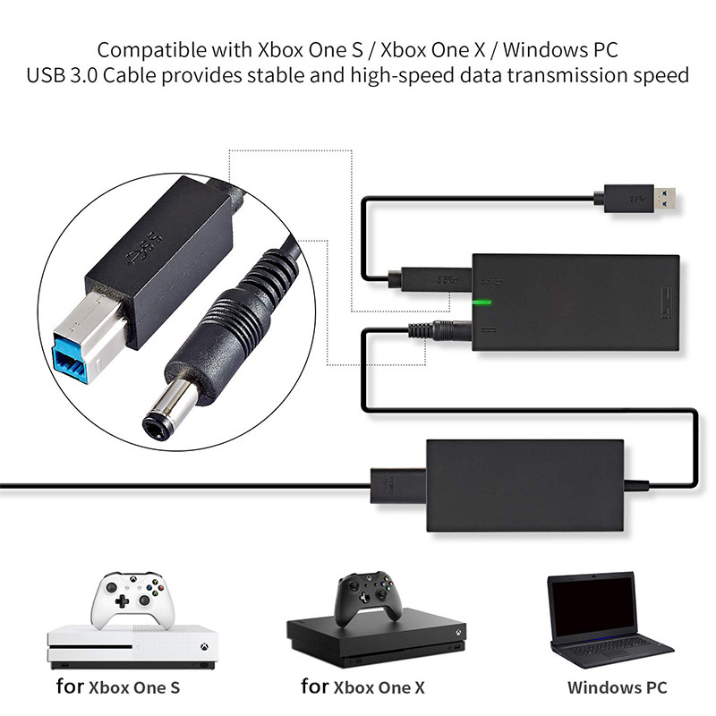 Jual Adapter Power Supply for Xbox One S/X/Windows PC Kinect Adapter EU ...