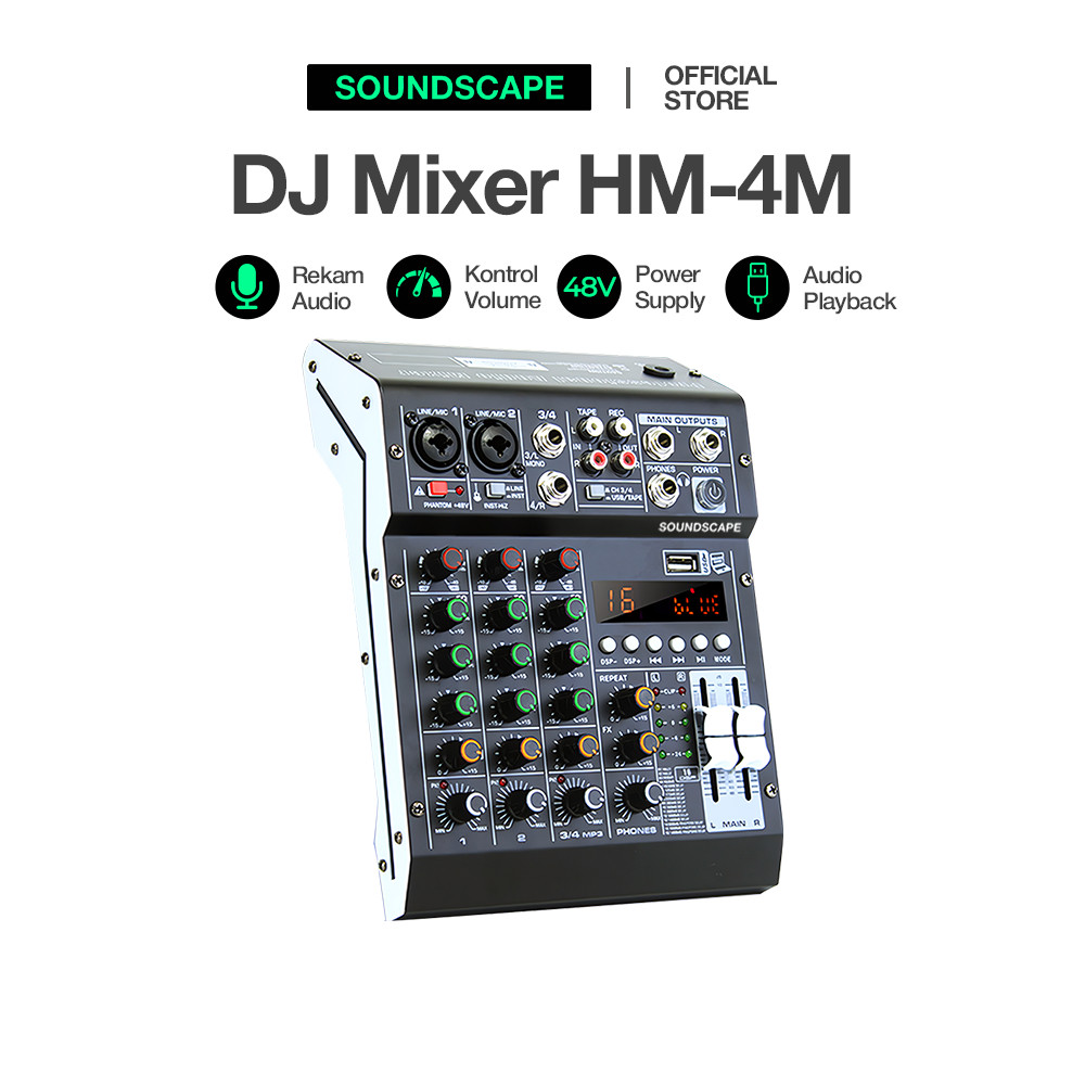 Jual Soundscape COD Sound Card Mixer 4 Arah Profesional HM-4M Built-in ...